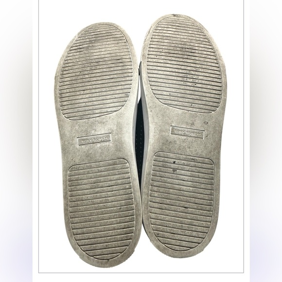 Tory Burch Lennon Dark Navy Blue Slip-On Loafers Lazer Cut Size 10 - Picture 5 of 9